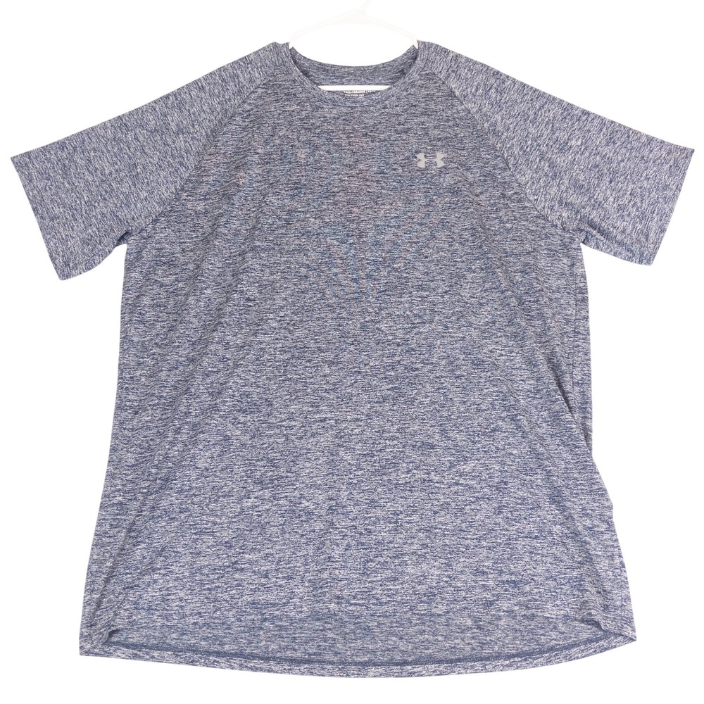 Under Armour HeatGear Tech Tee Mens XXL Tall Blue Heather Short Sleeve T-Shirt